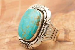 Kingman Turquoise Sterling Silver Native American Ring